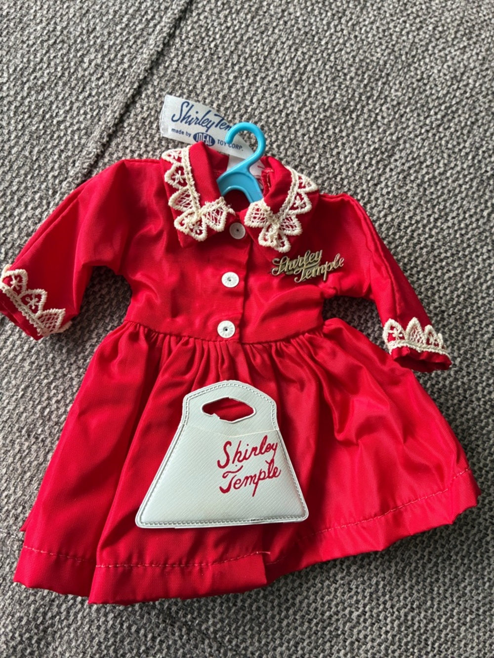 Classic Girl Doll with Red Dress & Blue Knit Outfit - Picture 7 of 8
